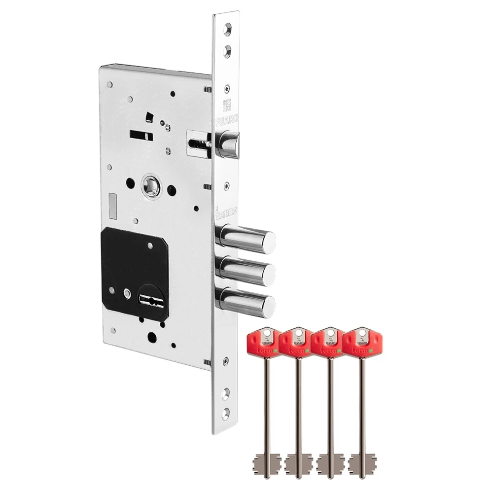 Фото Замок врезной сувальдный TERMO MDV25/S-60.85.3R16 4 key (ключ удл. 120/75 мм)