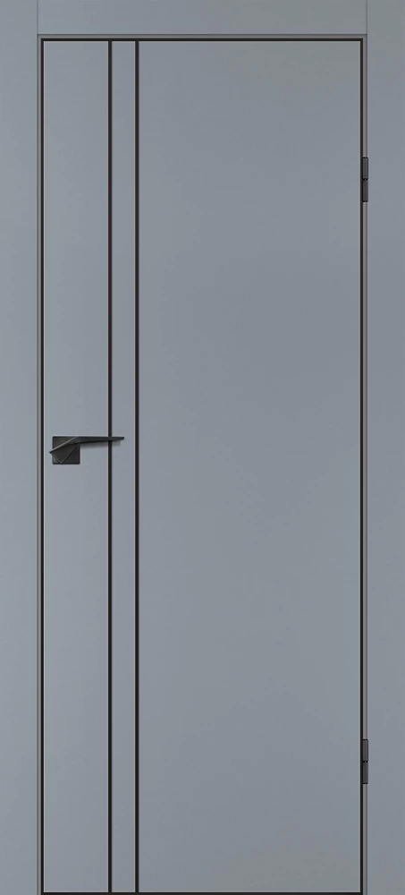 Фото Межкомнатная дверь P-20  черный молдинг PET,  кромка ABS черная c 4-х ст. Серый матовый