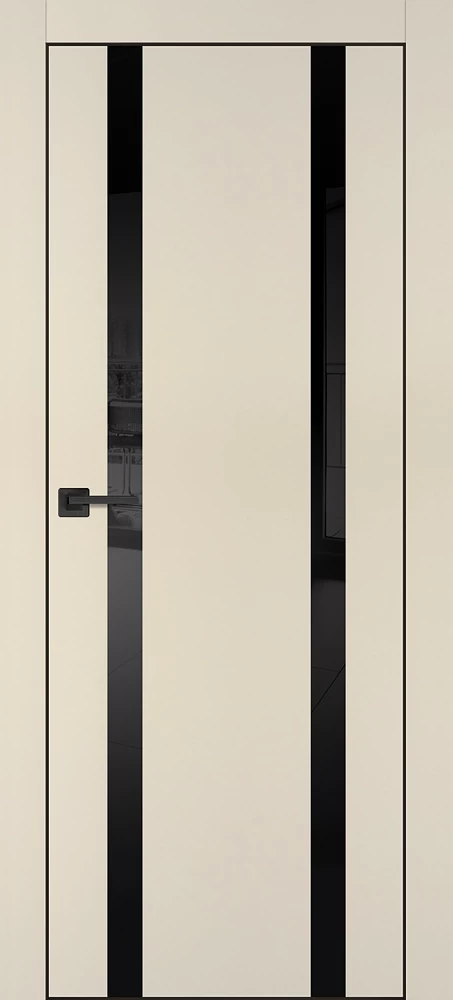 Фото Межкомнатная дверь PX-9  черная кромка с 4-х ст. Бежевый матовый